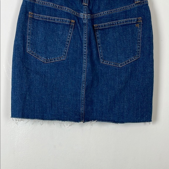 Madewell Straight Step Raw Hem Denim Jean Mini Skirt Women's 26 Frayed 5 Pocket - Picture 5 of 8